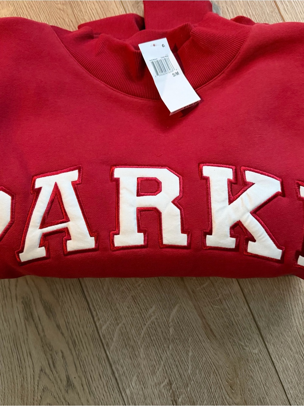 PARKE Red Mock-Turtleneck Logo Sweatshirt - Picture 9 of 9